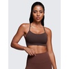 image:imageCRZ YOGA Butterluxe Y Back Sports Bras  Light Support Removable Pads Yoga Extremely Soft Scoop Neck Spaghetti Strap for WomenHot Fudge Brown