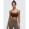 image:imageCRZ YOGA Butterluxe Y Back Sports Bras  Light Support Removable Pads Yoga Extremely Soft Scoop Neck Spaghetti Strap for WomenLava Brown