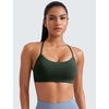 image:imageCRZ YOGA Butterluxe Y Back Sports Bras  Light Support Removable Pads Yoga Extremely Soft Scoop Neck Spaghetti Strap for WomenLegend Green