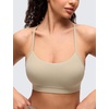 image:imageCRZ YOGA Butterluxe Y Back Sports Bras  Light Support Removable Pads Yoga Extremely Soft Scoop Neck Spaghetti Strap for WomenOak