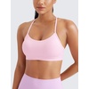 image:imageCRZ YOGA Butterluxe Y Back Sports Bras  Light Support Removable Pads Yoga Extremely Soft Scoop Neck Spaghetti Strap for WomenPink Peony