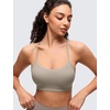 image:imageCRZ YOGA Butterluxe Y Back Sports Bras  Light Support Removable Pads Yoga Extremely Soft Scoop Neck Spaghetti Strap for WomenWarm Ash Grey