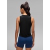 image:imageCRZ YOGA Quick Dry Racerback Crop Tank Top  Workout Drappy Classic Fit Crewneck Back Curved Hem Sleeveless Shirts for WomenBlack