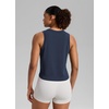 image:imageCRZ YOGA Quick Dry Racerback Crop Tank Top  Workout Drappy Classic Fit Crewneck Back Curved Hem Sleeveless Shirts for WomenClub Blue