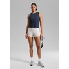 image:imageCRZ YOGA Quick Dry Racerback Crop Tank Top  Workout Drappy Classic Fit Crewneck Back Curved Hem Sleeveless Shirts for WomenClub Blue