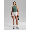 image:imageCRZ YOGA Quick Dry Racerback Crop Tank Top  Workout Drappy Classic Fit Crewneck Back Curved Hem Sleeveless Shirts for WomenGraphite Green