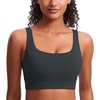 image:imageCRZ YOGA Butterluxe U Back Sports Bras  Light Support Removable Pads Yoga Extremely Soft Longline Scoop Neck Wide Straps for WomenMelanite