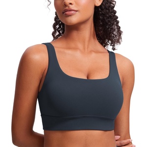 image:imageCRZ YOGA Butterluxe U Back Sports Bras  Light Support Removable Pads Yoga Extremely Soft Longline Scoop Neck Wide Straps for WomenTrue Navy