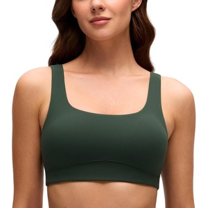 image:imageCRZ YOGA Butterluxe U Neck Sports Bras  Light Support Removable Pads Yoga Extremely Soft UShaped Back for WomenLegend Green