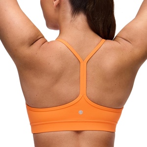 image:imageCRZ YOGA Butterluxe Y Back Sports Bras  Light Support Removable Pads Yoga Extremely Soft Scoop Neck Spaghetti Strap for WomenTiger Orange