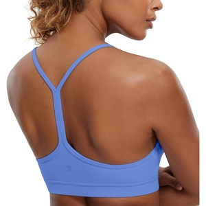 image:imageCRZ YOGA Butterluxe Y Back Sports Bras  Light Support Removable Pads Yoga Extremely Soft Scoop Neck Spaghetti Strap for WomenWild Indigo