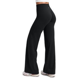 image:imageCRZ YOGA Softretch Wide Leg Pants 283032  No Front Seam Ultimate Comfort Next to Skin Yoga Casual High Waisted for WomenBlack