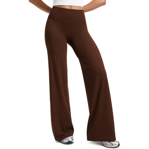 image:imageCRZ YOGA Softretch Wide Leg Pants 283032  No Front Seam Ultimate Comfort Next to Skin Yoga Casual High Waisted for WomenLava Brown