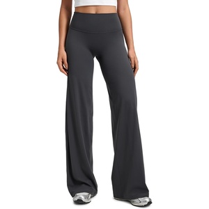 image:imageCRZ YOGA Softretch Wide Leg Pants 283032  No Front Seam Ultimate Comfort Next to Skin Yoga Casual High Waisted for WomenMysterious Grey