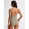 image:imageCRZ YOGA Nexfeel Scoop Neck One Piece Swimsuit  Double Layer Non Padded Buttery Soft Medium Bum Coverage Tummy Control U Back Swim Bathing Suit for WomenWarm Ash Grey