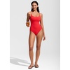 image:imageCRZ YOGA Nexfeel Scoop Neck One Piece Swimsuit  Double Layer Non Padded Buttery Soft Medium Bum Coverage Tummy Control U Back Swim Bathing Suit for WomenDeep Red