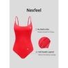 image:imageCRZ YOGA Nexfeel Scoop Neck One Piece Swimsuit  Double Layer Non Padded Buttery Soft Medium Bum Coverage Tummy Control U Back Swim Bathing Suit for WomenDeep Red